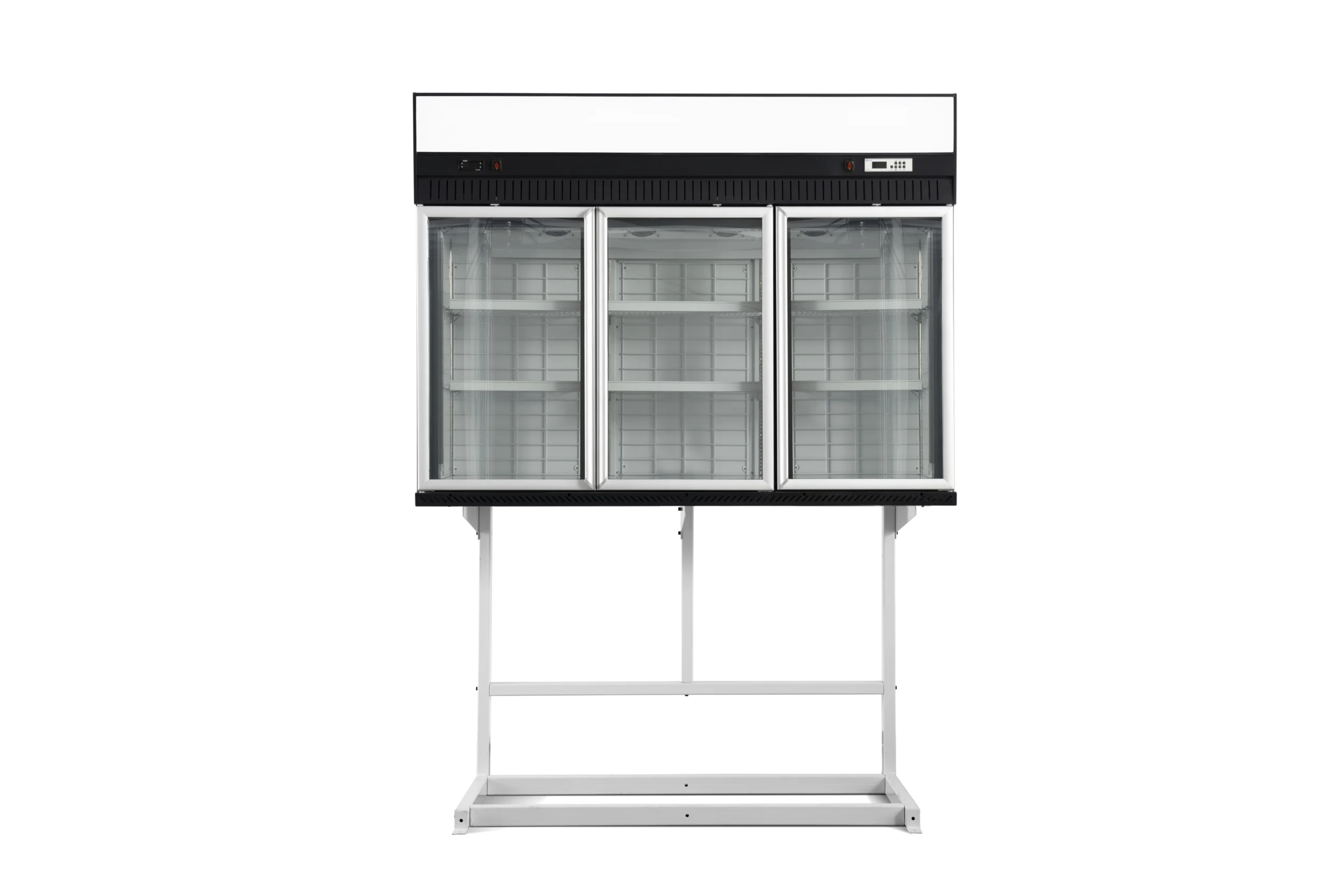 Modular Self-standing freezer. Combined with any chest freezer makes a combo freezer. Space saving, idea choice for convenience store and supermarket