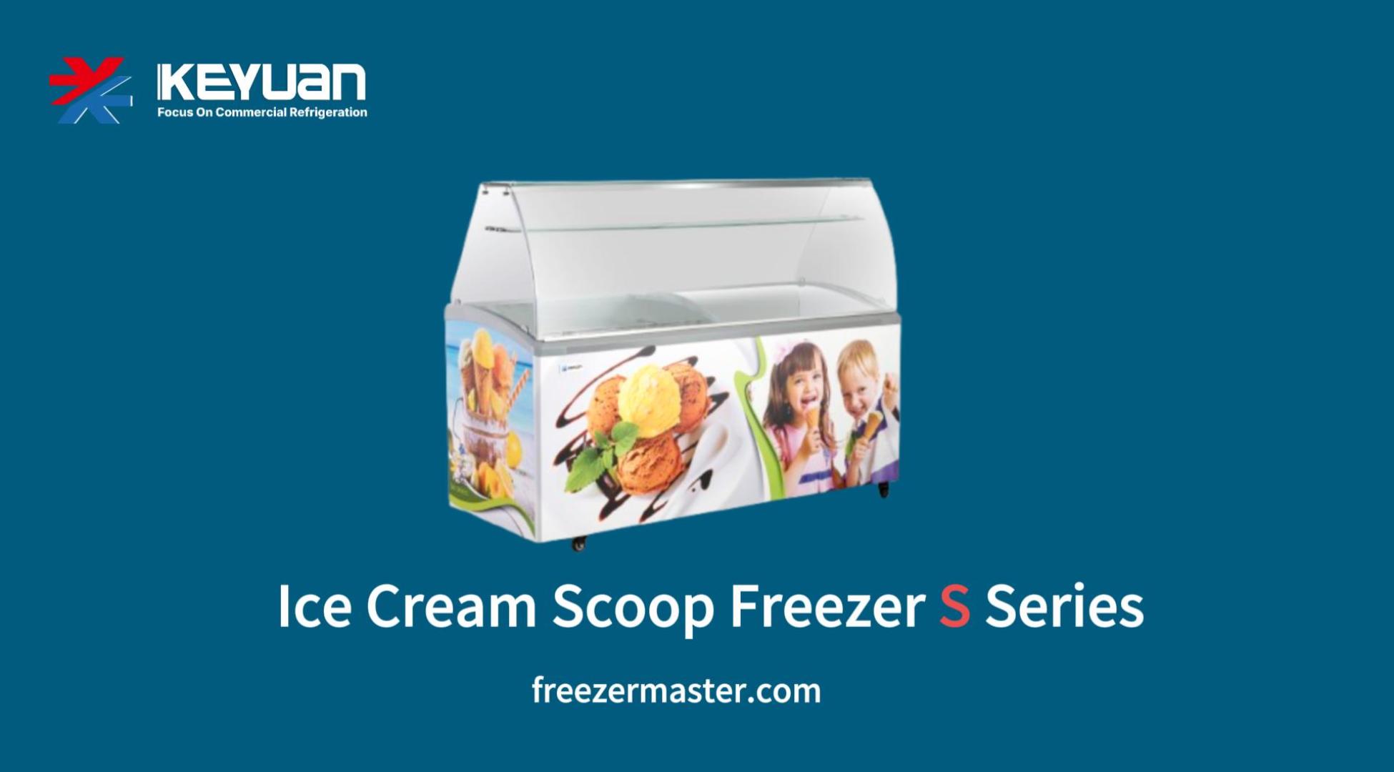 Scoop Freezer S series Scooping Ice cream Freezer for gelato ice cream display with digital controller for precise temperature control,font sign led light and back door for under deck storage