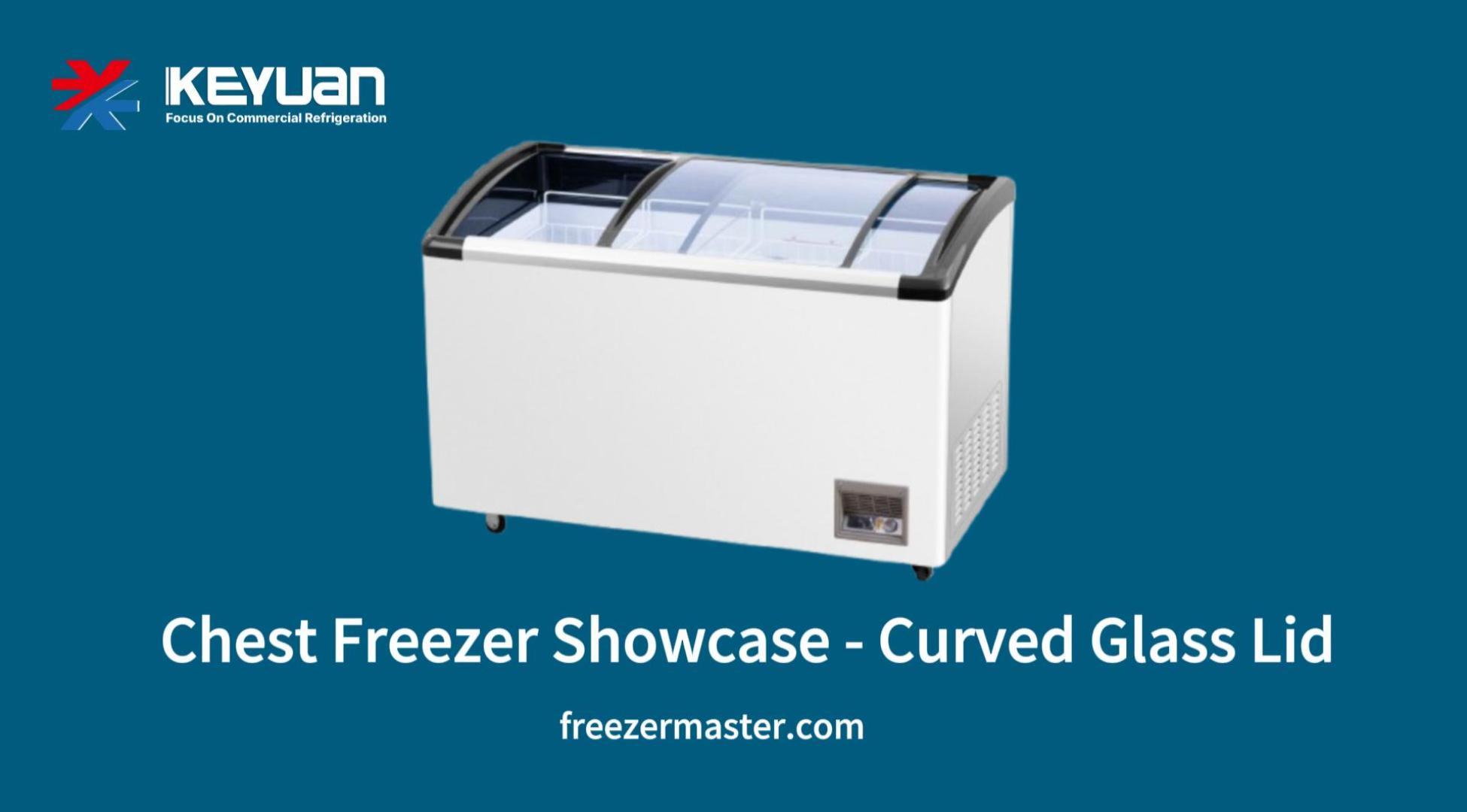 Curved Glass lid chest showcase Ice cream display case with sliding doors,frozen dessert merchandiser,glass top chest showcase for retail store and supermarket