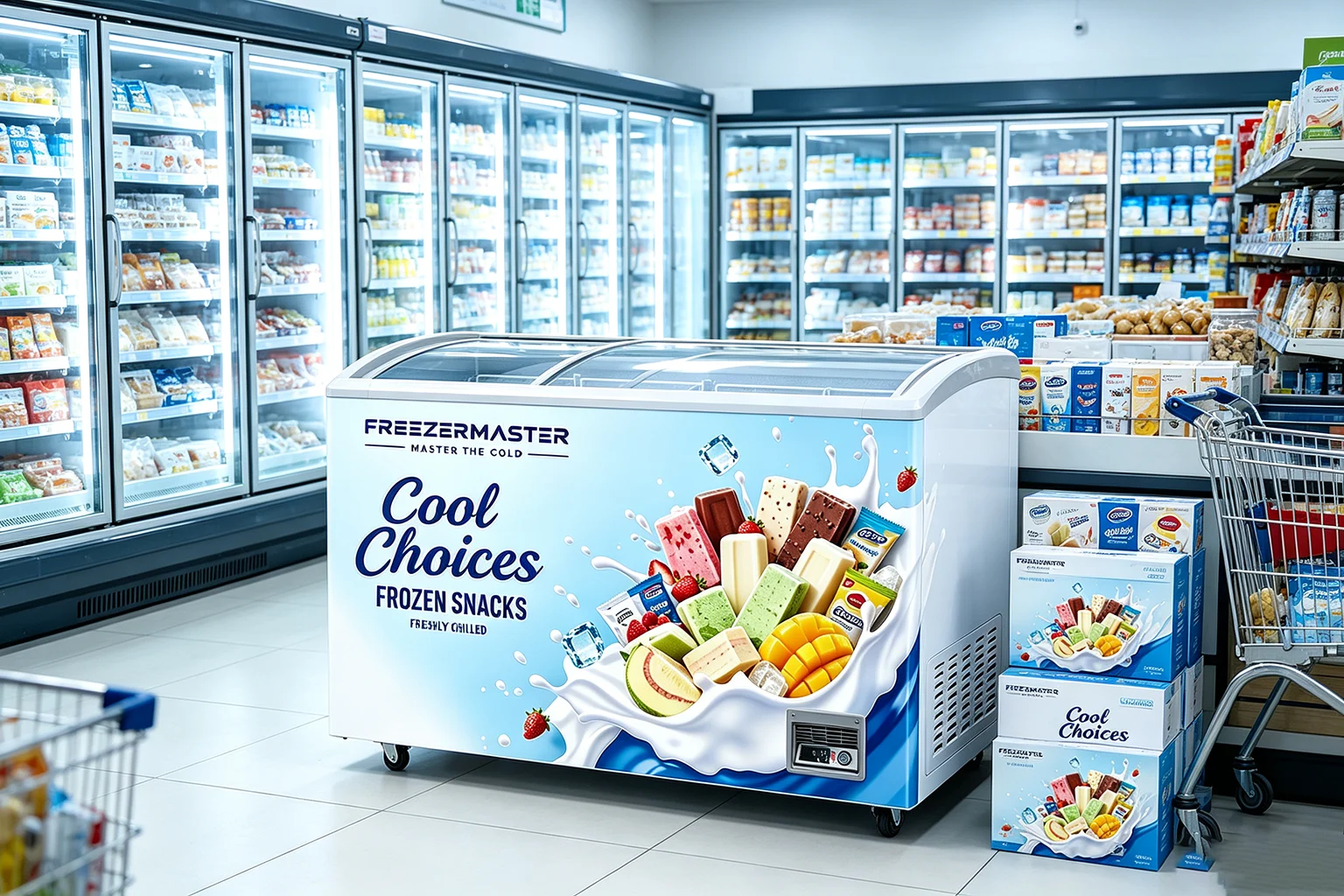 freezer fit for grocery shop and mini market
