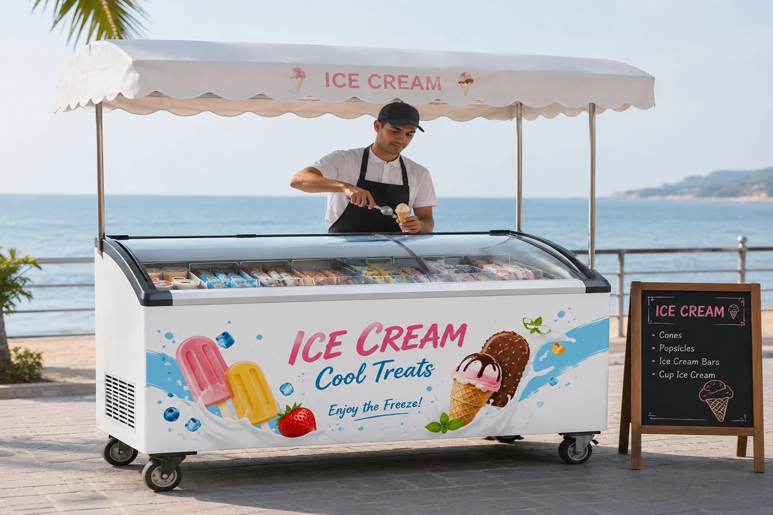 ice cream cart for mobile vendor