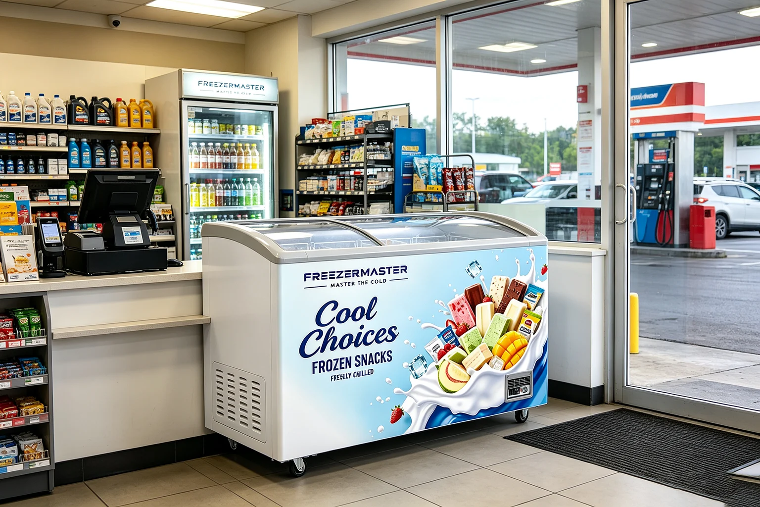 chest display freezer suitable fit for gas station